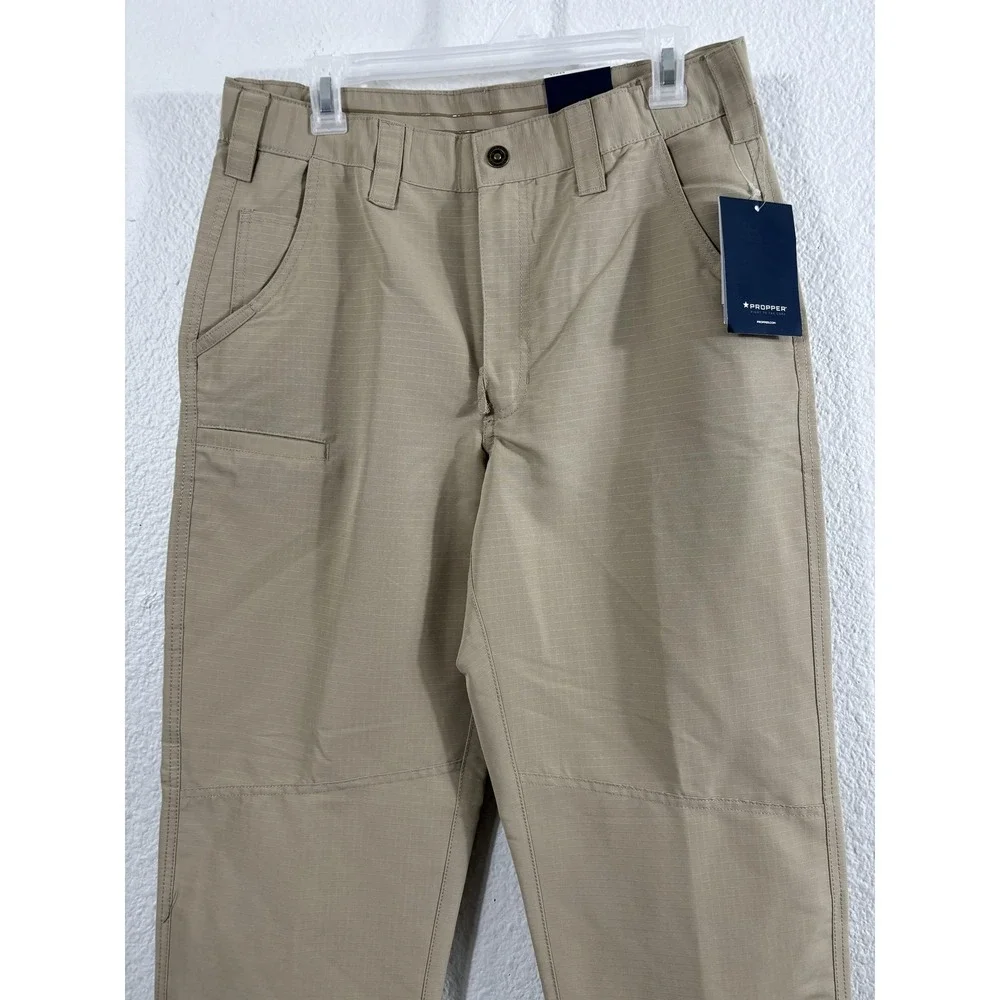 Propper Pants Mens 32x34 Khaki EdgeTec Ripstop‎ Tactical Work Slider Waist F5906